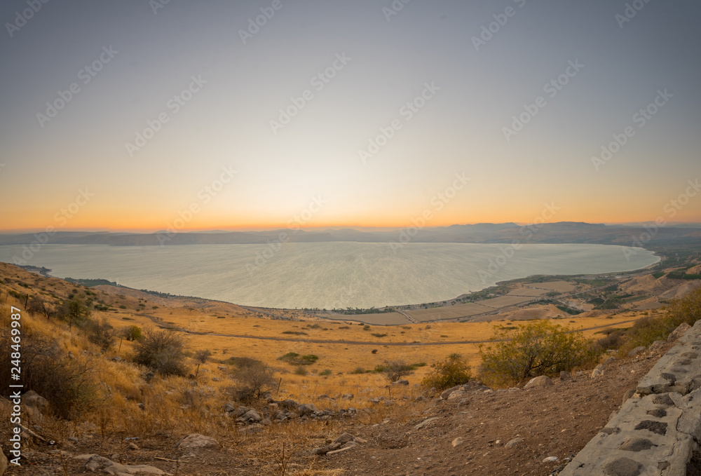 Sea of Galilee (the Kinneret lake), at sunset Sea of Galilee (the Kinneret lake), at sunset