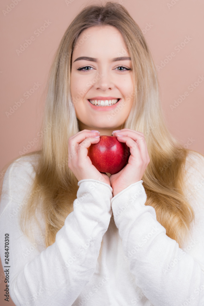 girl with an apple girl with an apple