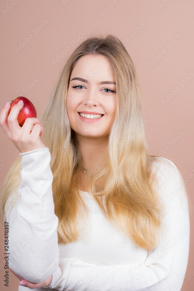 girl with an apple girl with an apple