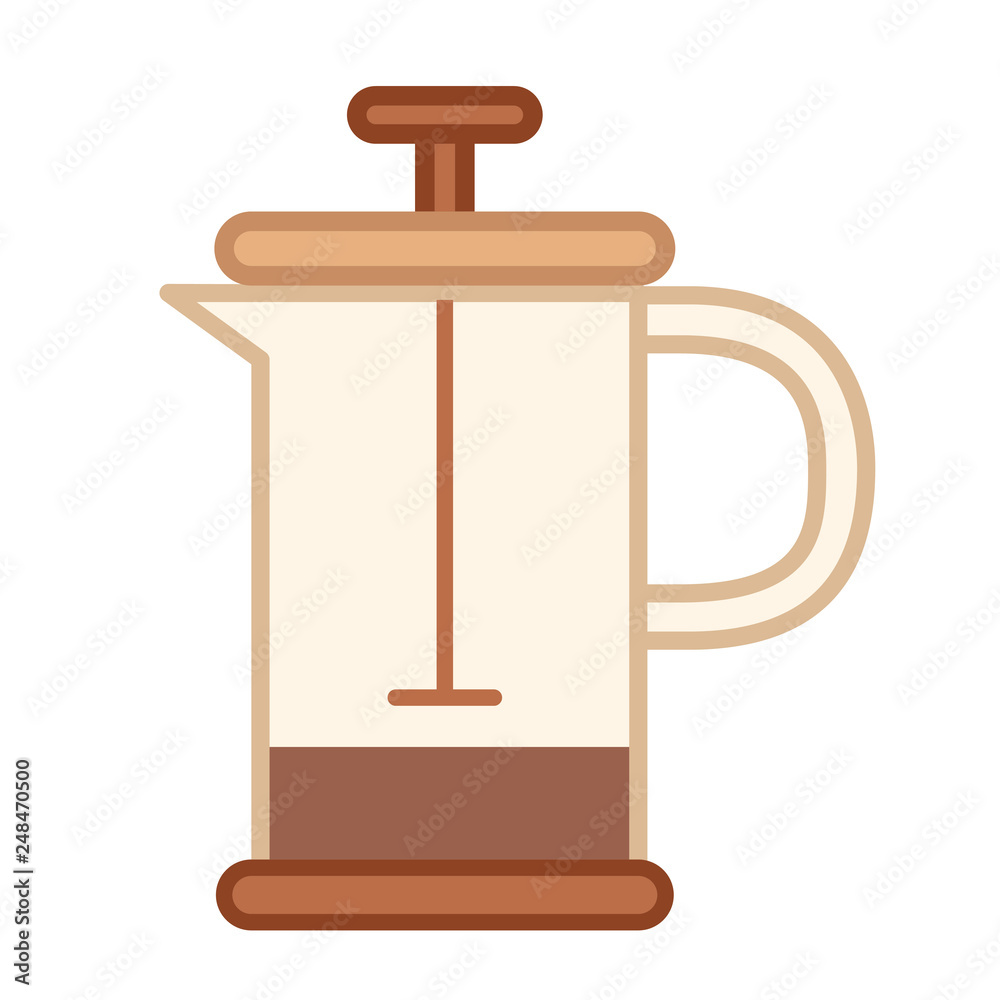 Coffee press LineColor illustration Coffee press LineColor illustration