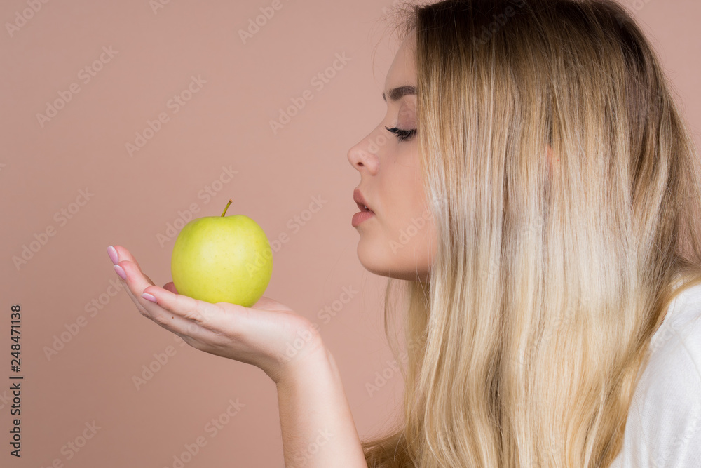 girl with an apple girl with an apple