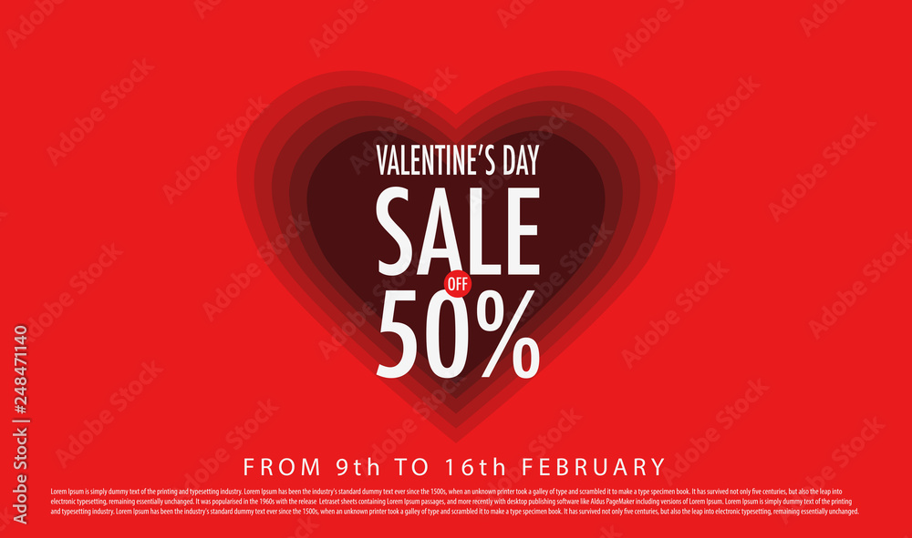 Valentine's Day Sale Background with Hearts. Vector Illustration Valentine's Day Sale Background with Hearts. Vector Illustration