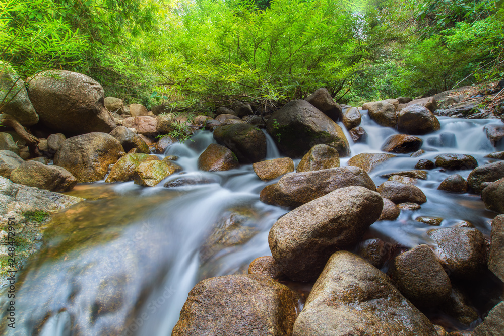 Beautiful deep forest waterfall in Thailand 