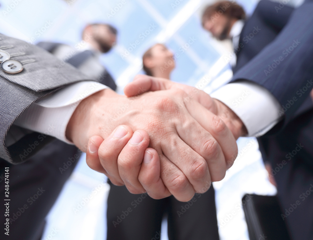 bottom view.handshake of business partners