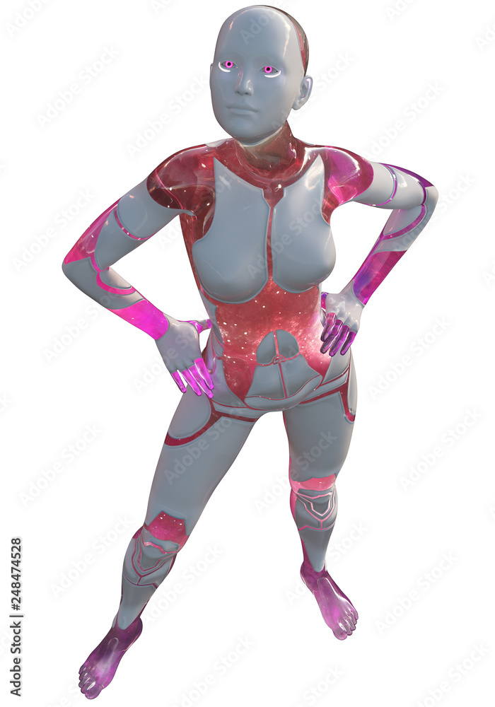 Android Female Pink and White High Tech Modern Beauty Artificial Intelligence 3D Illustration Android Female Pink and White High Tech Modern Beauty Artificial Intelligence 3D Illustration