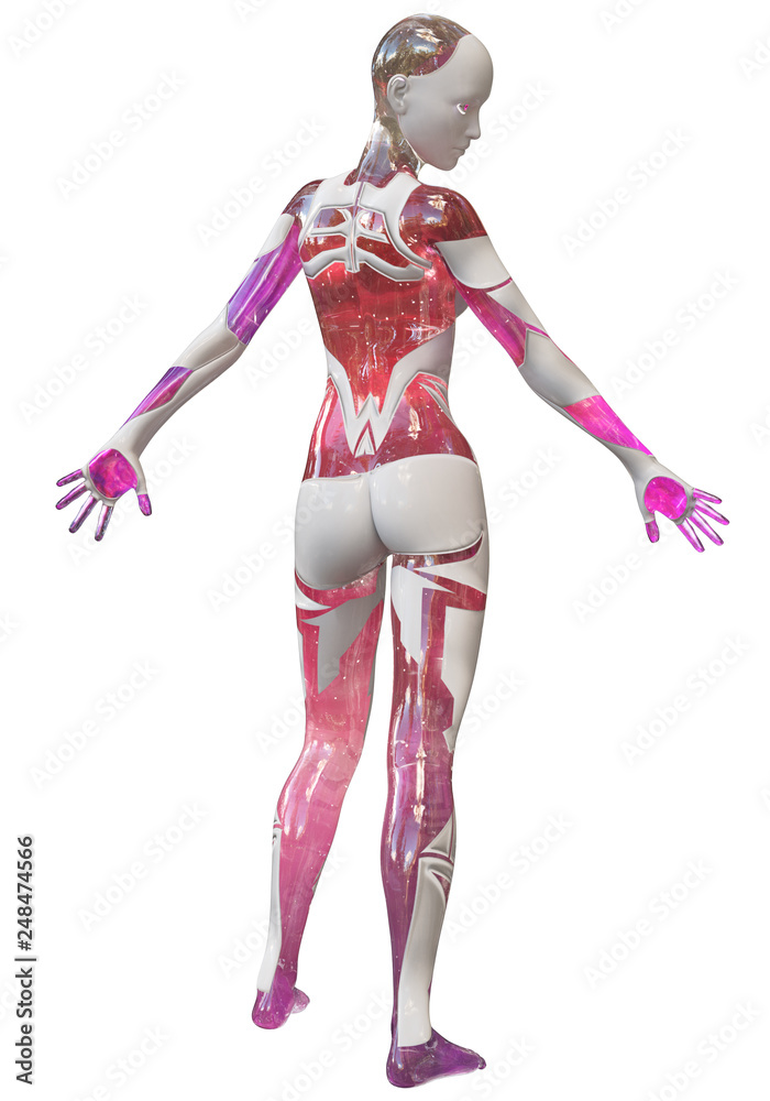 Android Female Pink and White High Tech Modern Beauty Artificial Intelligence 3D Illustration Android Female Pink and White High Tech Modern Beauty Artificial Intelligence 3D Illustration