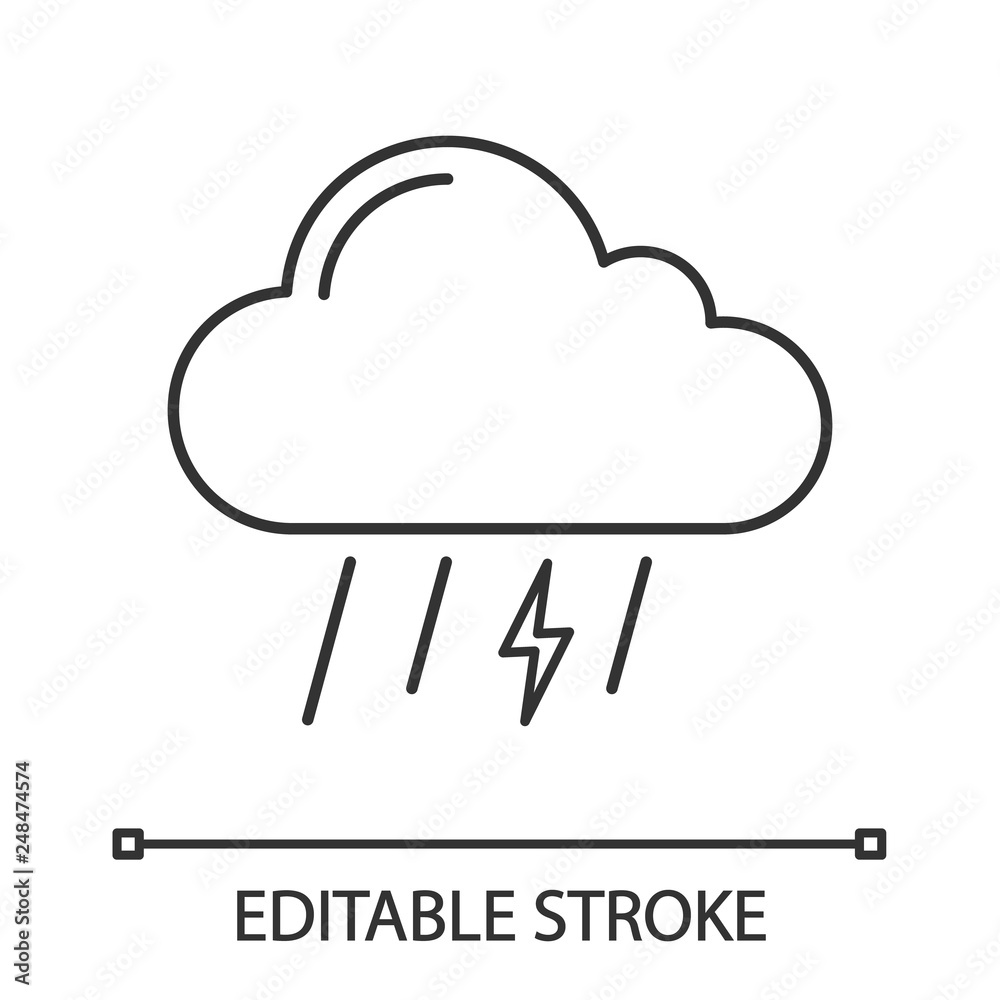 Thunderstorm linear icon