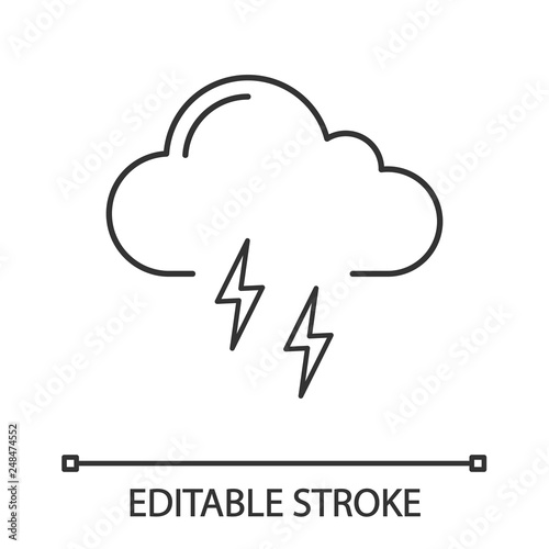 Thunderstorm linear icon