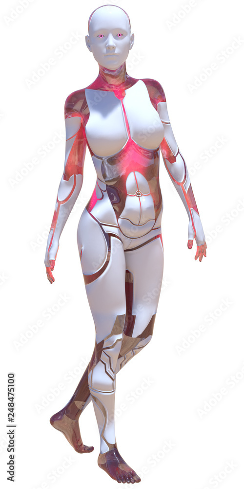 Android Female Pink and White High Tech Modern Beauty Artificial Intelligence 3D Illustration Android Female Pink and White High Tech Modern Beauty Artificial Intelligence 3D Illustration