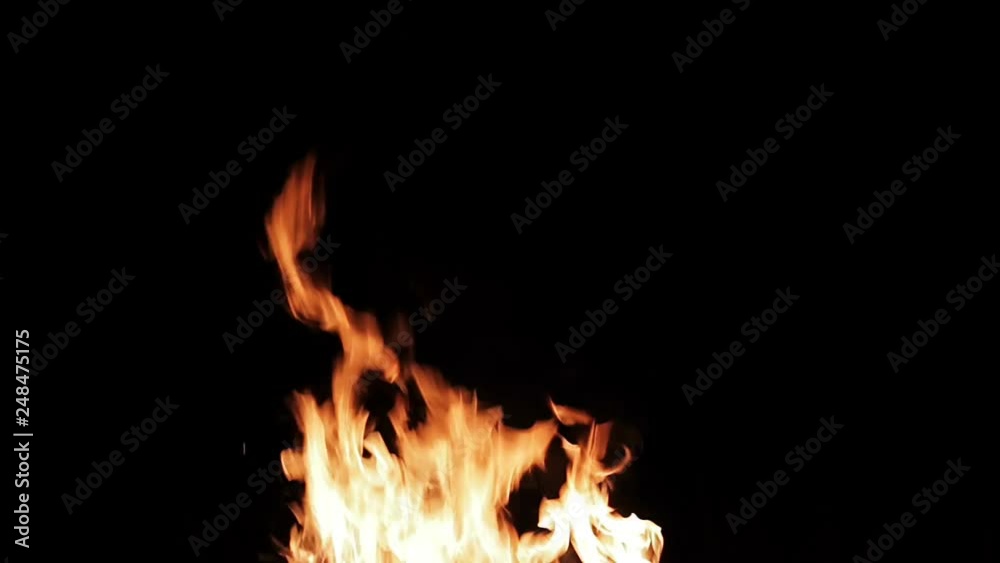 Real fire isolated on black background, loop video Real fire isolated on black background, loop video