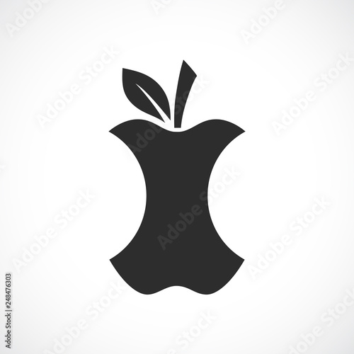 Apple core silhouette icon