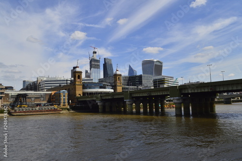 London Scene of  High Rise New Buildings Near The River Thames. © juanita