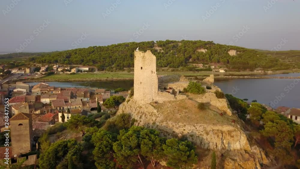 Tour Barberousse de Gruissan vue par drone Tour Barberousse de Gruissan vue par drone