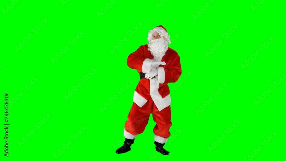 Silly Xmas Santa Dancing on Green Screen While Waving His Hands Silly Xmas Santa Dancing on Green Screen While Waving His Hands