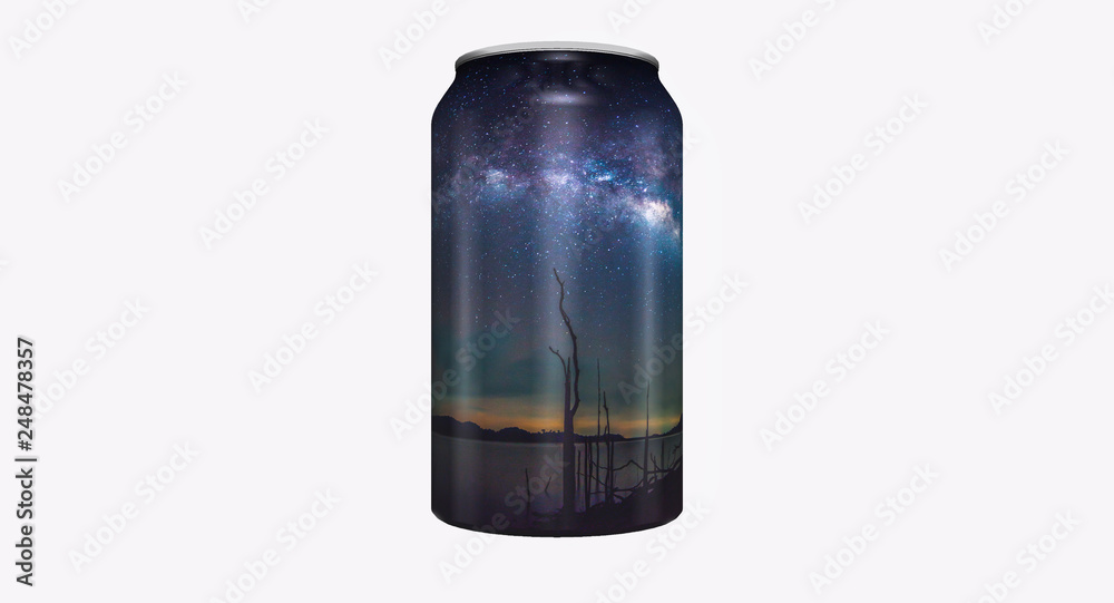 Side view of beverage cans. Side view of beverage cans.
