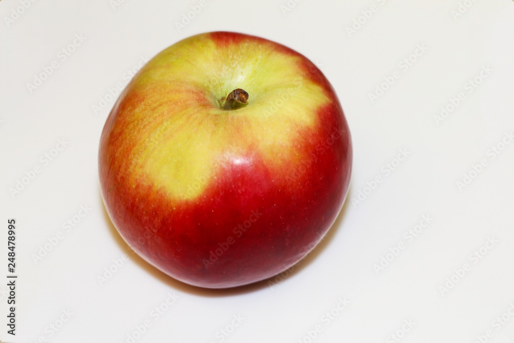 fresh red and yellow apple isolated on white background and space for your text fresh red and yellow apple isolated on white background and space for your text