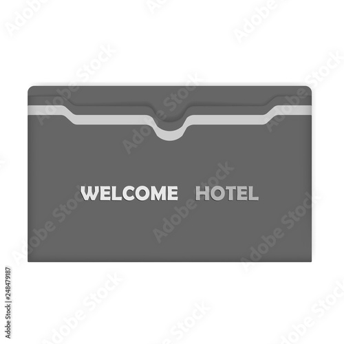 Hotel key card holder - horizontal gray sleeve envelope with top slot