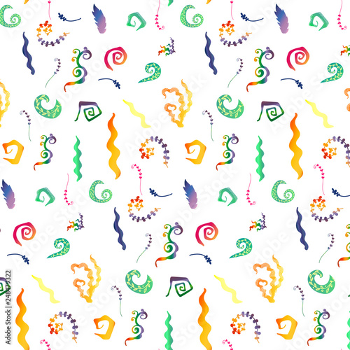 vector digital pattern of stylized funny gradient elements isolated on white. Design element, printed goods, children production, textile and clipart.