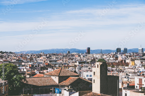 Barcelone vue d'en haut, vue sur les toits de Barcelone