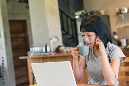 woman working at home