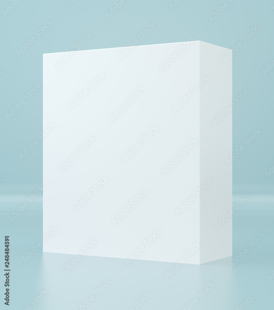 White cube in light studio. 3d rendering background White cube in light studio. 3d rendering background