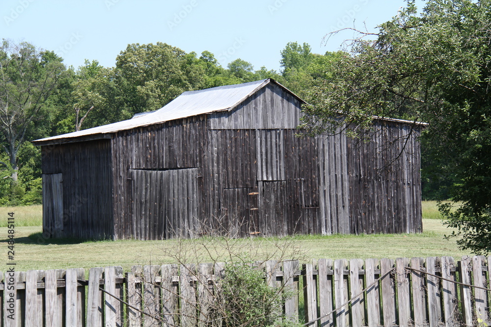 old barn with fence old barn with fence