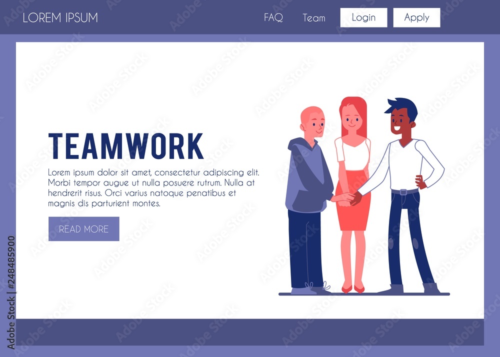 Vector business people joining hands as a team Vector business people joining hands as a team