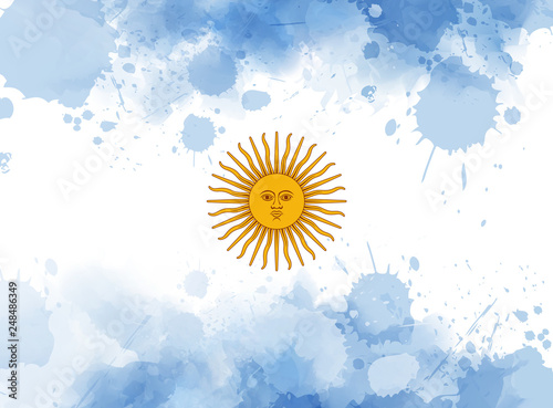 Argentine Republic abstract watercolored flag photo