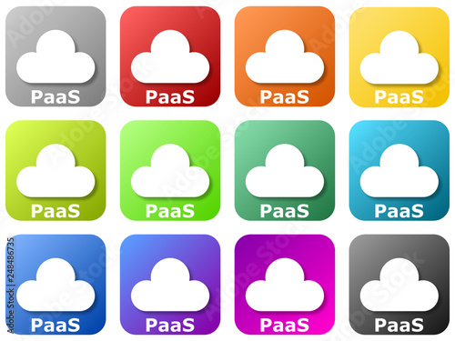 Colored cloud logos - platform as a service