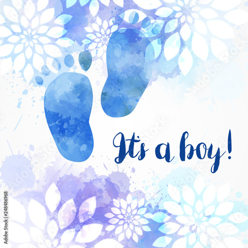 It's a boy! Floral background