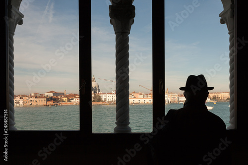 The Casa dei Tre Oci is a modern, neo-gothic palace located in the island of Giudecca, Venice photo