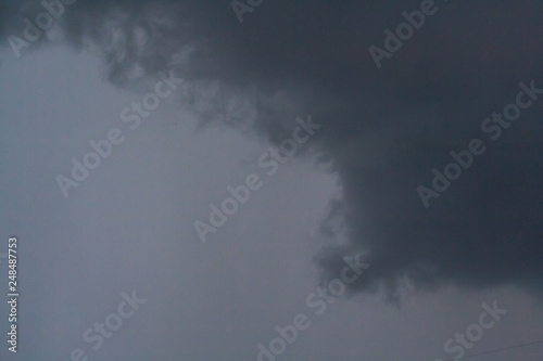 View on the dark stormy sky as background, texture (copy space)