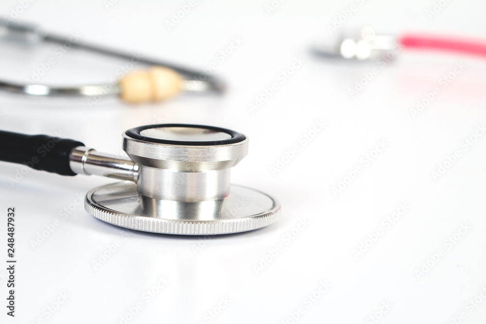 Stethoscope health tool on table .Medical accessories with copy space. Stethoscope health tool on table .Medical accessories with copy space.