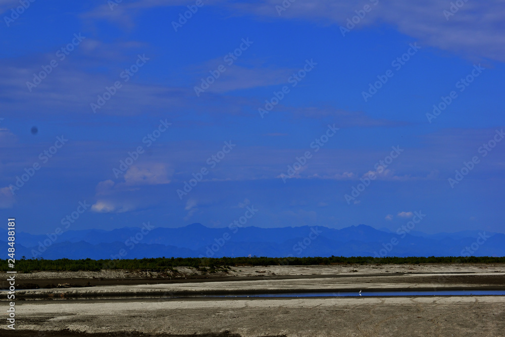Fototapeta premium landscape with blue sky and clouds
