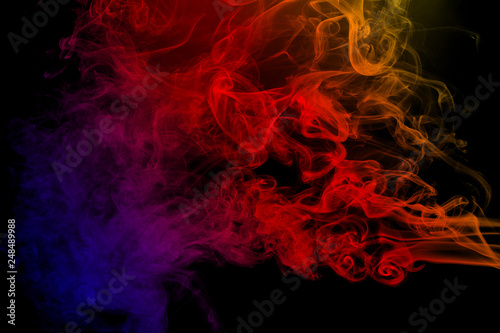 Abstract color smoke on black background. Abstract Color smoke clouds.