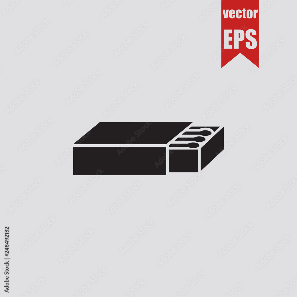 Matches in the box icon.Vector illustration. Matches in the box icon.Vector illustration.