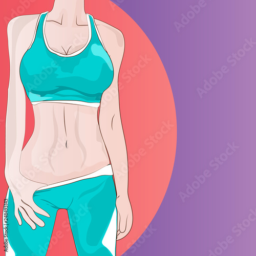 Vector art athletic waist girls