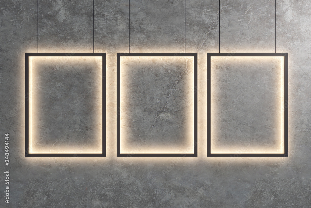 Fototapeta premium Empty illuminated billboard