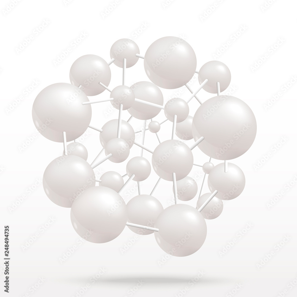 Vector abstract atom molecule blue flat icon Vector abstract atom molecule blue flat icon