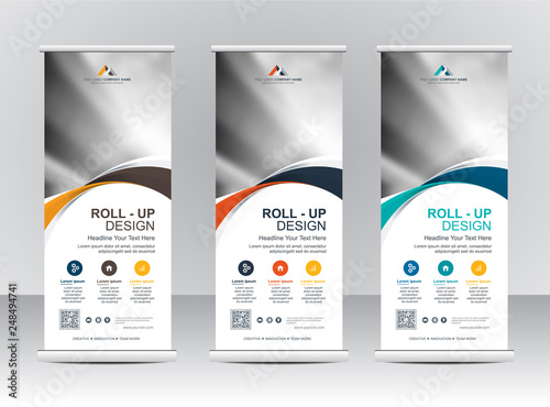 Roll up banner stand template design