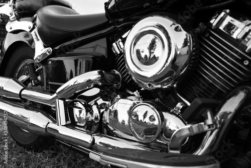 Piękne motocykle, detal chrom