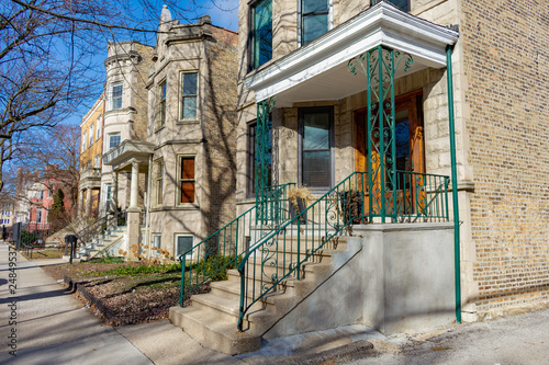 Row of Homes in Logan Square Chicago photo