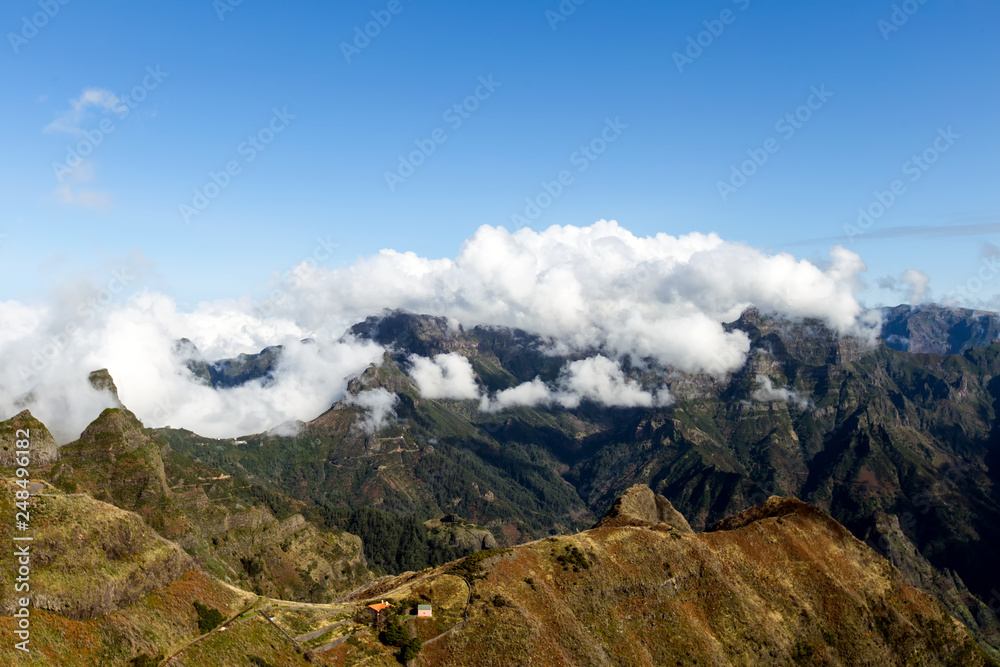 View from a mountain plateau of Madeira, Portugal (Paul da Serra)