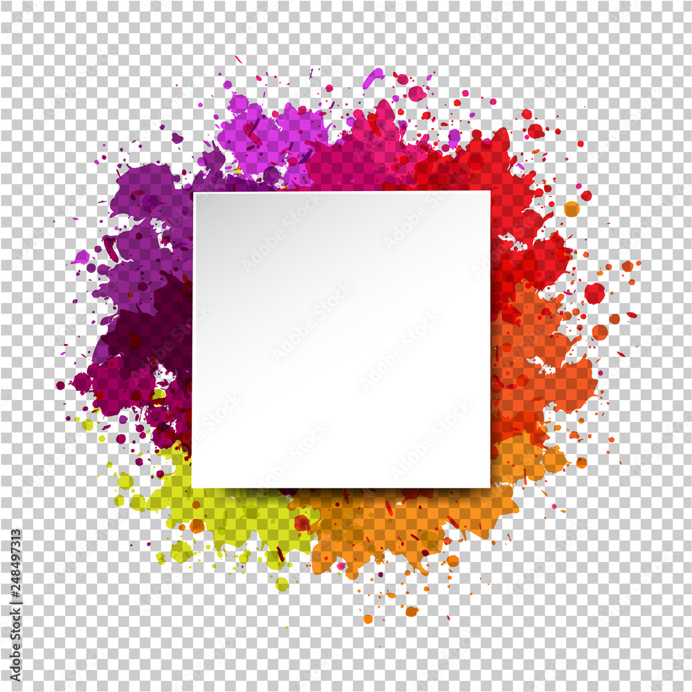 Watercolor Blot And Banner Abstract Transparent Background