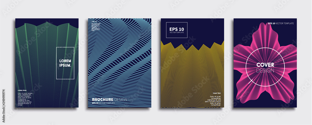 Vector cover designs. Future Poster template. Smartphone modern background set.