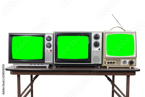 Three vintage televisions o...