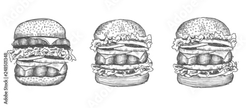 Vector hand drawn burger