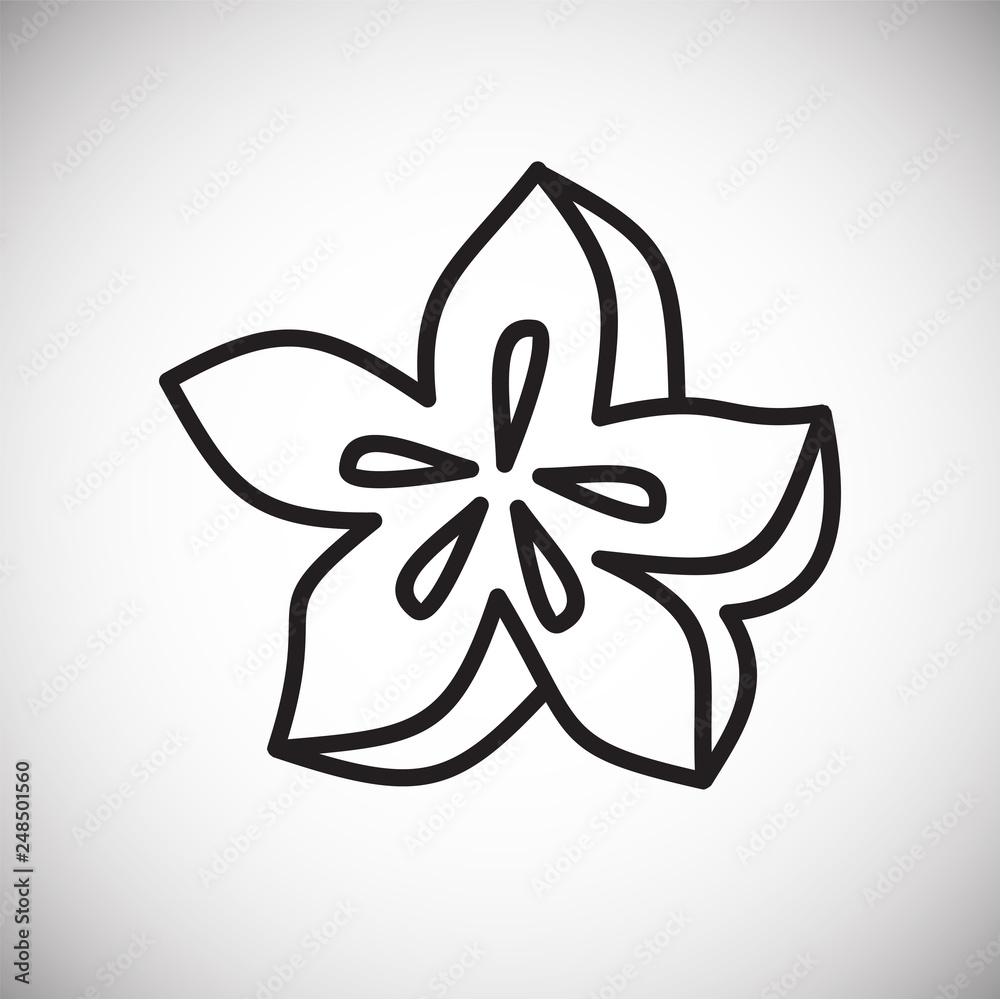 Star fruit icon on white background for graphic and web design, Modern simple vector sign. Internet concept. Trendy symbol for website design web button or mobile app Star fruit icon on white background for graphic and web design, Modern simple vector sign. Internet concept. Trendy symbol for website design web button or mobile app