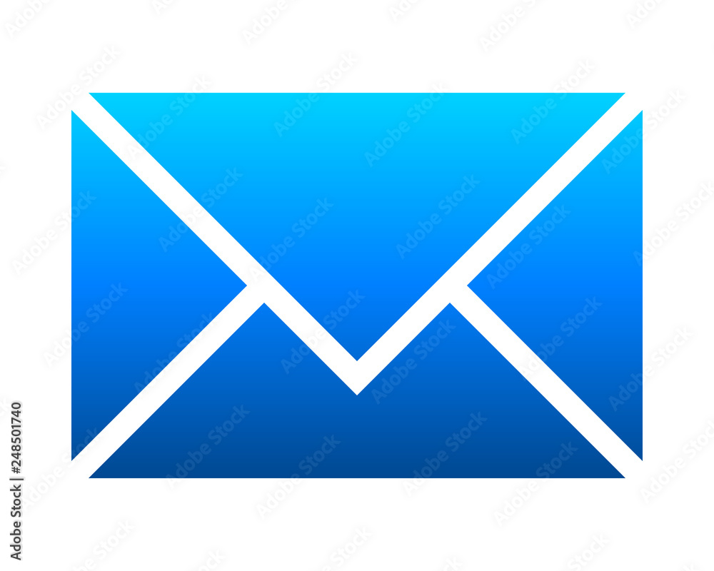 Mail symbol icon - blue gradient, isolated - vector Mail symbol icon - blue gradient, isolated - vector