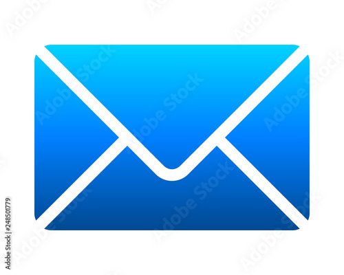 Mail symbol icon - blue gradient with rounded corners, isolated - vector